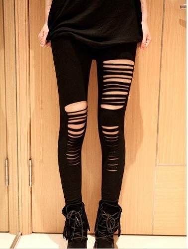 LEGGING ESTILO ROCK PRETA - RASGADA